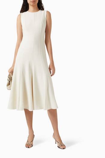 hover state of A-line Midi Dress in Crepe