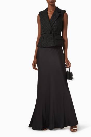 hover state of Belted Maxi Dress in Boucle