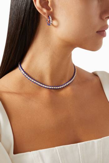 hover state of Tip-Top Diamond & Lapis Lazuli Collar Necklace in 18kt Rose Gold
