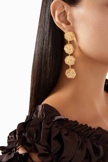 hover state of Statement Feminine Waves Earrings in 18kt Gold-plated Brass