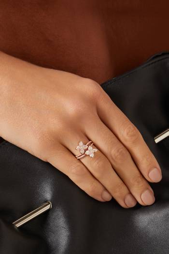 hover state of Flower Ring in Rose Gold-plated Sterling Silver