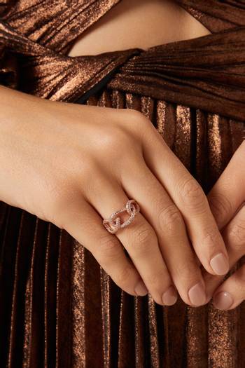 hover state of Chain Link Ring in Rose Gold-plated Sterling Silver