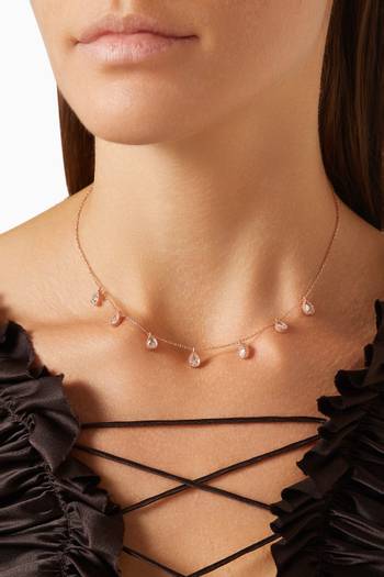 hover state of Stone Necklace in Rose Gold-plated Sterling Silver
