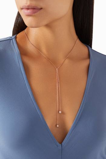 hover state of Lariat Stone Necklace in Rose Gold-plated Sterling Silver