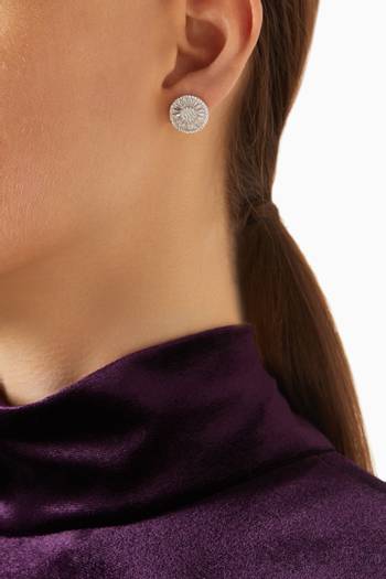 hover state of Stone Stud Earrings in Sterling Silver