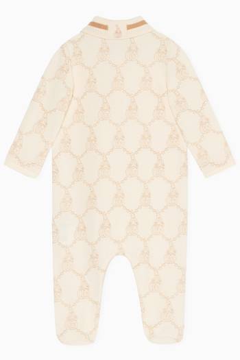 hover state of x Peter Rabbit™ All-over Logo Sleepsuit in Cotton-piquet