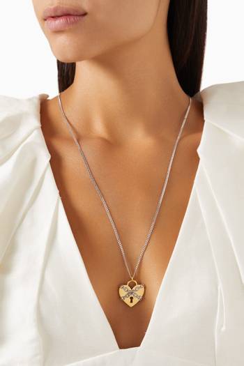 hover state of Love Lock Necklace in 24kt Gold-plated Sterling Silver
