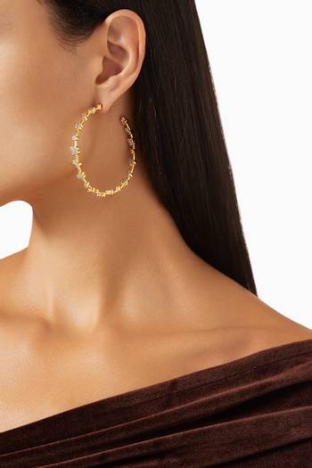 hover state of Next Up Medıum Hoop Earrings in 24kt Gold-plated Sterling Silver