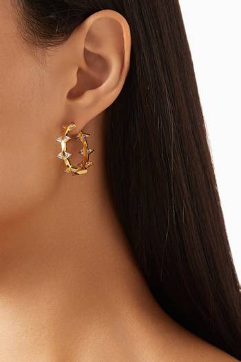 hover state of Unlocked Hoop Earrings in 24kt Gold-plated Sterling Silver