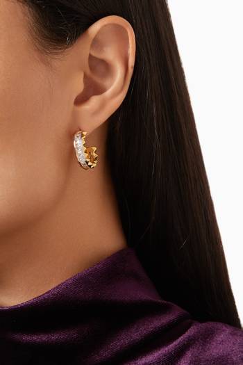 hover state of CZ Hoop Earrings in 24kt Gold-plated Sterling Silver