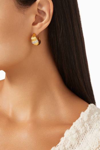 hover state of CZ Hoop Earrings in 24kt Gold-plated Sterling Silver