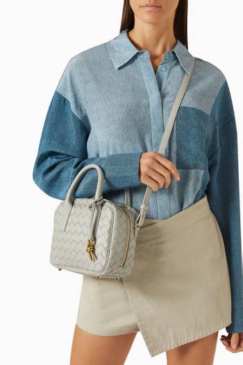 hover state of Small Getaway Top-handle Bag in Intrecciato Leather