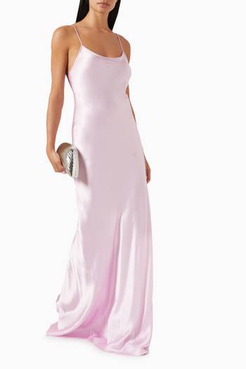 hover state of Floor-Length Cami Maxi Dress in Crepe Satin