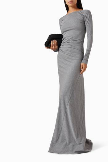 hover state of Circle Neck Maxi Dress in Cotton