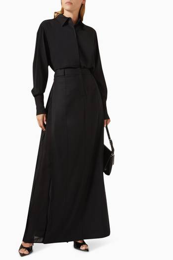 hover state of Tailored Maxi Skirt in Wool
