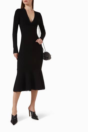 hover state of Plunging V-neck Dress in Stretch-Jersey