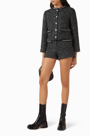 hover state of Glittery Shorts in Tweed