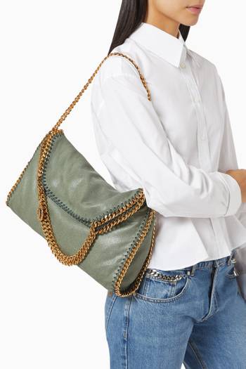hover state of Medium Falabella 3 chain bag in Eco Shaggy Deer