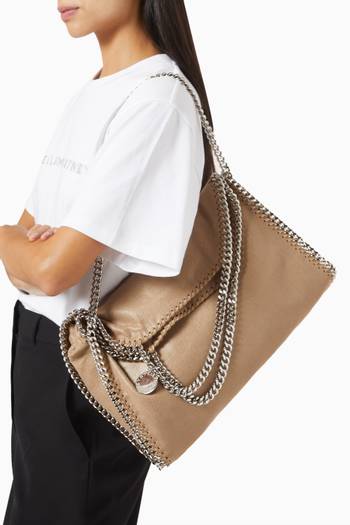 hover state of Medium Falabella 3 chain Tote Bag in Eco Shaggy Deer