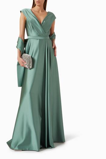 hover state of Belted Maxi Dress in Satin