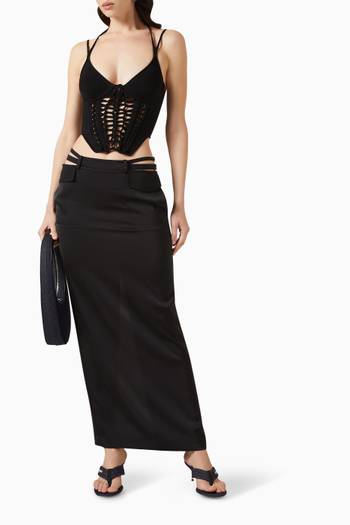 hover state of Braided Corset Top in Viscose-blend