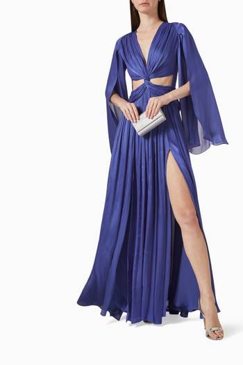 hover state of Nanette Lurex Georgette Cut-out Gown