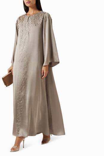 hover state of The Vanishing Point Embellished Kaftan in Silk