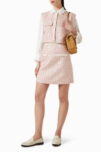 hover state of Rosa Short Skirt in Tweed