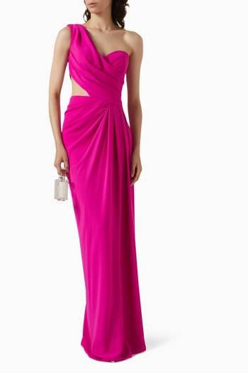 hover state of Iris One-shoulder Gown in Crepe