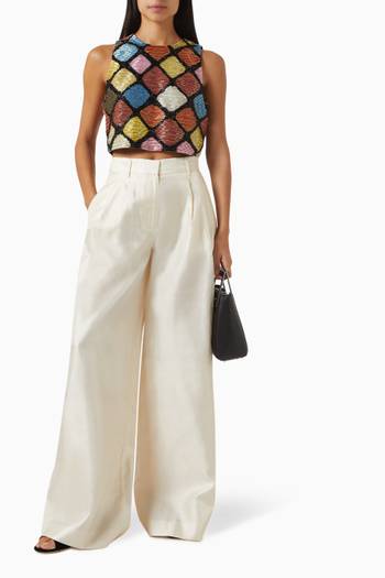 hover state of Sasha Wide-leg Pants in Silk