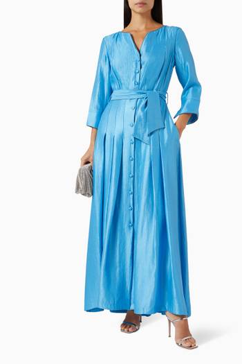 hover state of Cosmos Belted Maxi Dress in Rayon