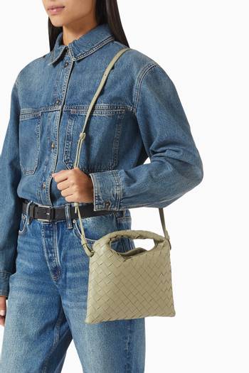 hover state of Mini Hop Crossbody Bag in Intrecciato Leather