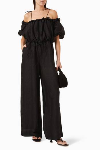 hover state of Alicia Jumpsuit in Linen-silk Blend