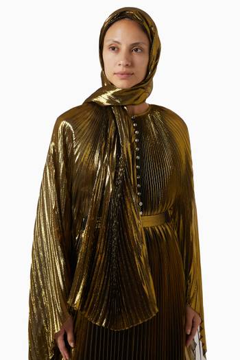 hover state of Pleated Sunray Kaftan in Silk