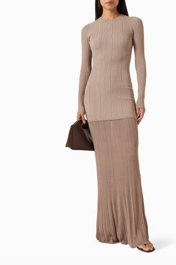hover state of Natsu Maxi Dress in Ribbed-knit