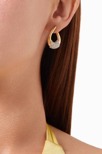 hover state of Crystal Earrings in 24kt Gold-plated Sterling Silver