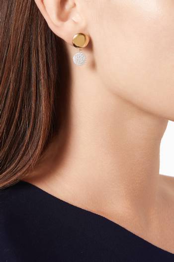 hover state of Circular Drop Earrings in 24kt Gold-plated Sterling Silver