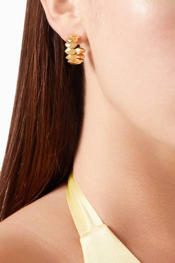 hover state of Hoop Earrings in 24kt Gold-plated Sterling Silver