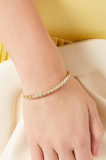 hover state of Crystal Bangle in 24kt Gold-plated Sterling Silver