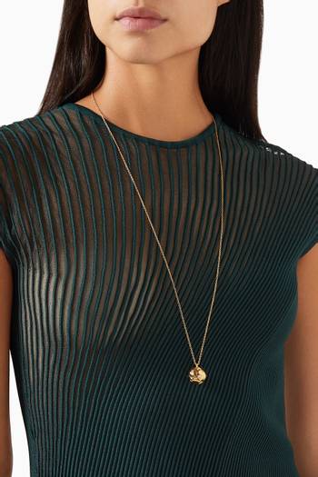 hover state of Orbs Pendant Chain Necklace in 18k Gold-plated Brass