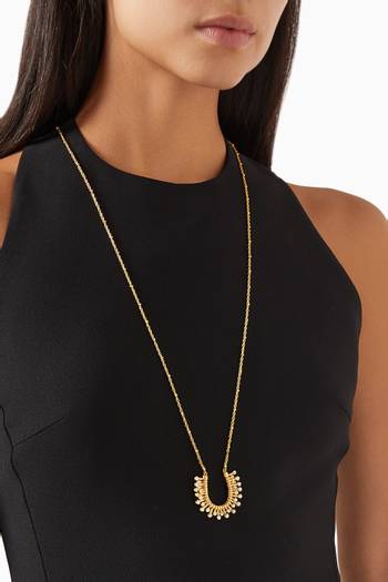 hover state of Feminine Waves Chain Necklace in 18k Gold-plated Brass