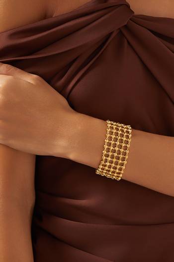 hover state of Waves Mesh Bracelet in 18kt Gold-plated Brass