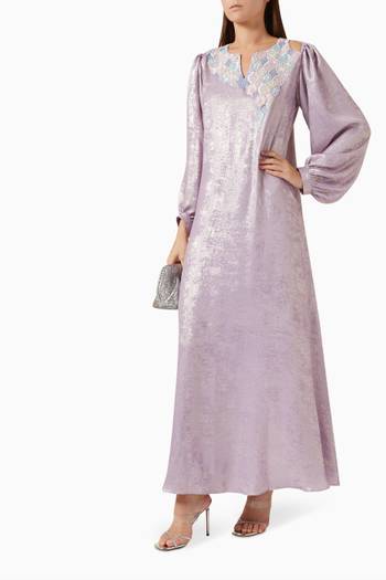hover state of Two-tone Embellished Kaftan in Crepe