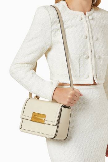 hover state of Diamond Top-handle Bag in Textured Leather