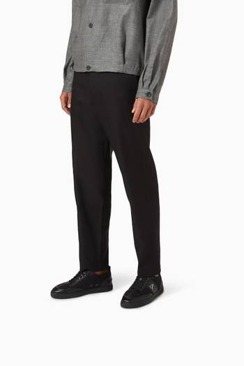 hover state of سنيكرز ريتيرو قطن وجلد بارز الملمس