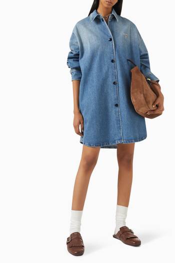hover state of Oversized Shirt in Denim