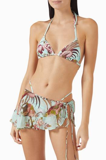 hover state of Roberto Cavalli x SKIMS Low Rise Mini Skirt in Chiffon
