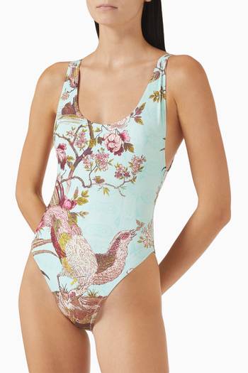 hover state of Roberto Cavalli X SKIMS Signature Swim Scoop Neck One-piece Swimsuit