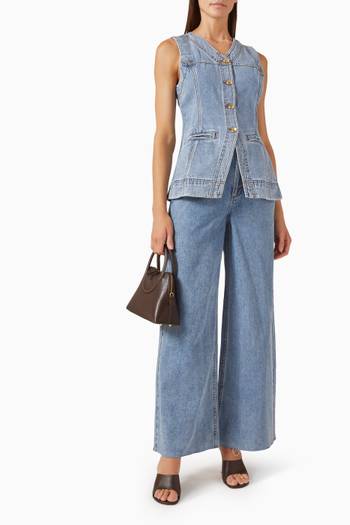 hover state of Holland Wide-leg Jeans in Denim