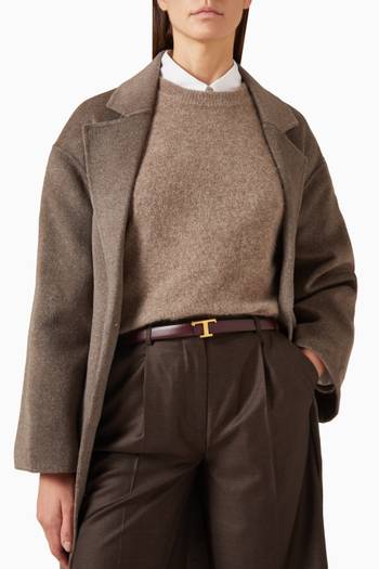hover state of T Timeless Reversible Belt in Leather